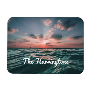Ocean Sunset-anpassad namnmagnet Magnet