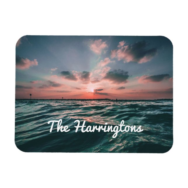 Ocean Sunset-anpassad namnmagnet Magnet (Horisontell)