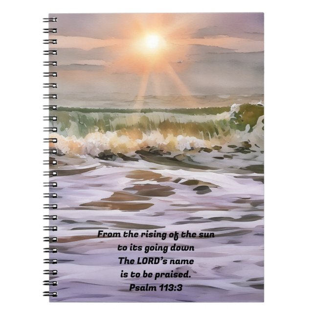 Ocean Sunset Art Bible Verse Journal Anteckningsbok (Framsidan)