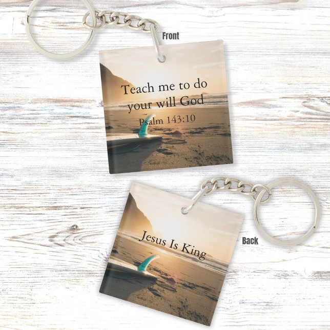 Ocean Sunset Beach med Psalm 143:10 Scripture (Skapare uppladdad)