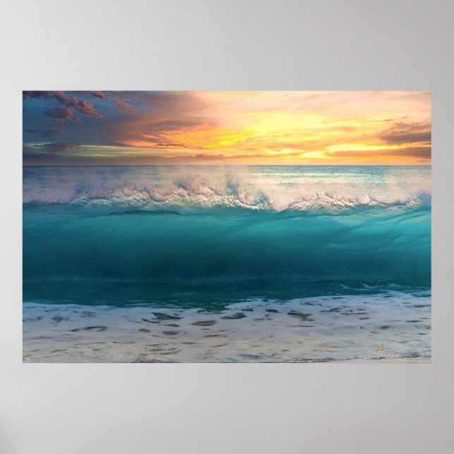 Ocean Sunset Beach Photo 193 Poster (Framsidan)