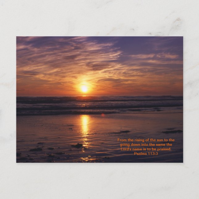 Ocean sunset bible verse verse vykort (Framsida)