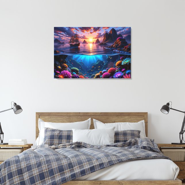 Ocean Sunset Canvas Art (Insitu (sovrum))