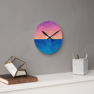 Ocean Sunset Design Wall Clock Rund Klocka
