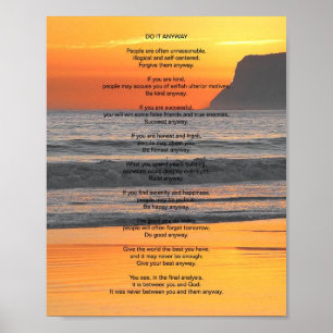 Ocean Sunset "Do It ändå" Poster