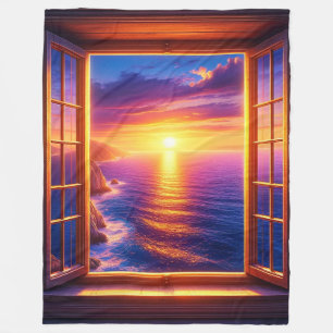 Ocean Sunset Fleecefilt