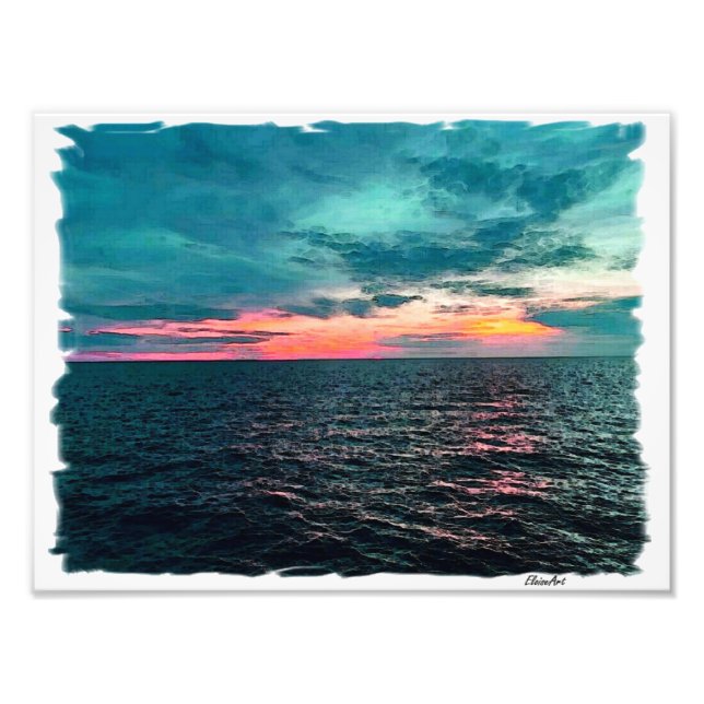 Ocean Sunset Fototryck (Framsidan)