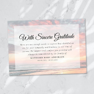 Ocean Sunset Funeral Memorial Tack Kort