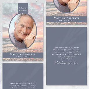 Ocean Sunset Funeral Sympathy Tack Kort