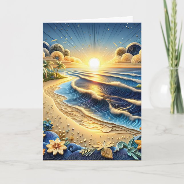 Ocean Sunset | GRATTIS PÅ FÖDELSEDAGEN Kort (Framsida)