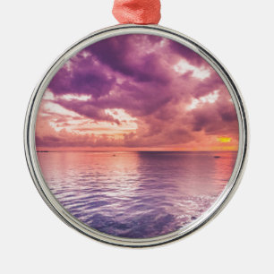 Ocean Sunset Inspirational Julgransprydnad Metall