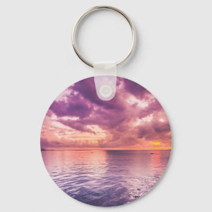 Ocean Sunset Inspirational Nyckelring