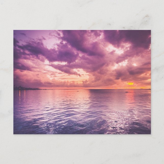 Ocean Sunset Inspirational Vykort (Framsida)
