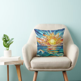 Ocean Sunset mosaic art Kudde