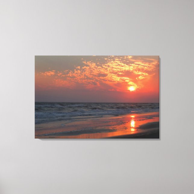 Ocean Sunset - Oak Island, NC Canvastryck (Framsida)