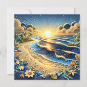 Ocean Sunset   Papper Quillect Ai Art