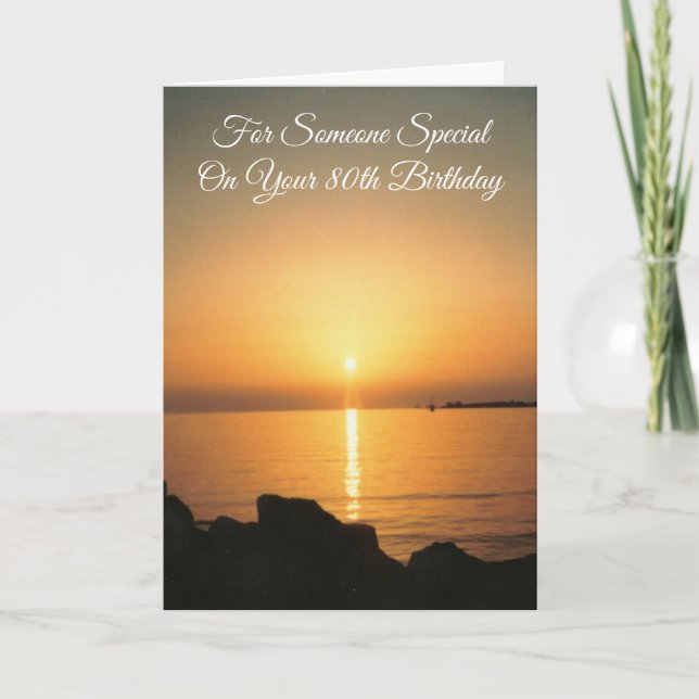 Ocean Sunset Personlig 80 Birthday Kort (Framsida)