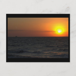Ocean Sunset Photo Postcard Vykort