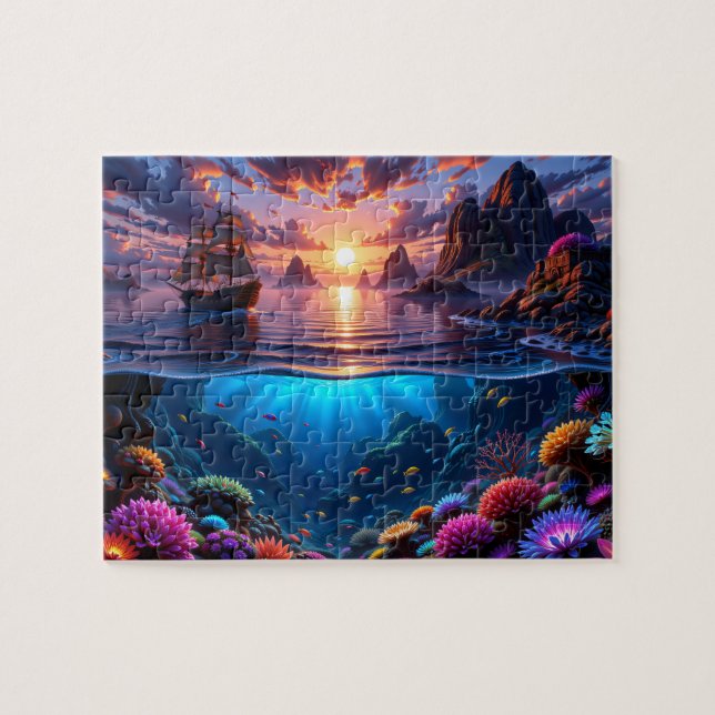 Ocean Sunset Puzzle Pussel (Horisontell)
