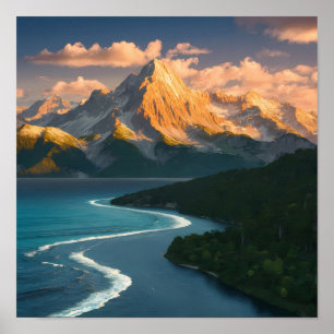 Ocean Sunset Sergranat Poster