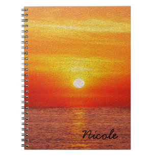Ocean Sunset Summer Beach Vinkarare anpassningsbar Anteckningsbok