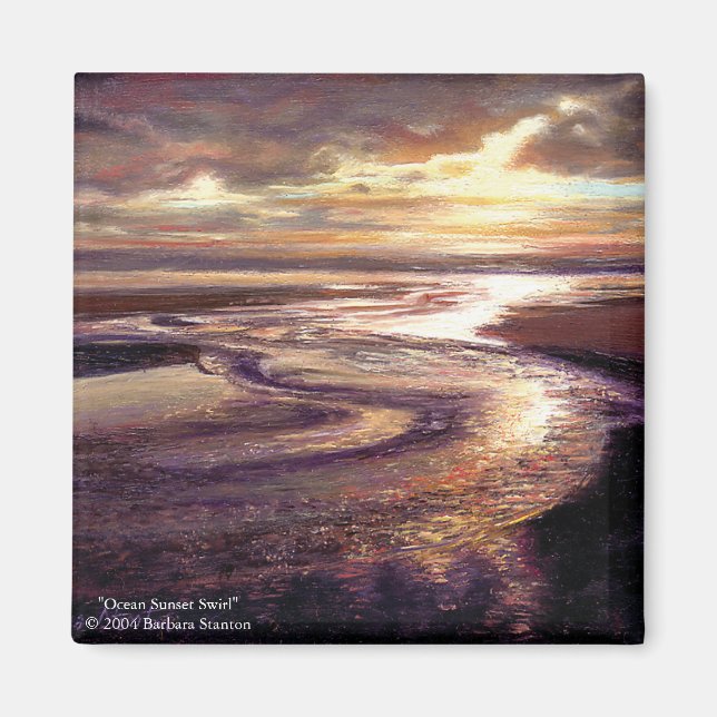 ’Ocean Sunset Swirl’ Magnet (Framsidan)