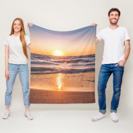 Ocean Sunset Tropical Helgdag Fleecefilt