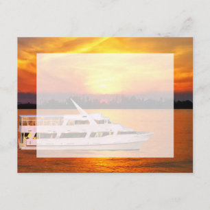 Ocean Sunset Yacht med Faux Vellum Overlay OSA Kort