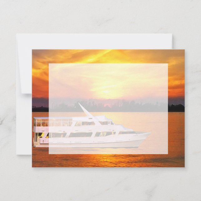 Ocean Sunset Yacht med Faux Vellum Overlay OSA Kort (Framsida)