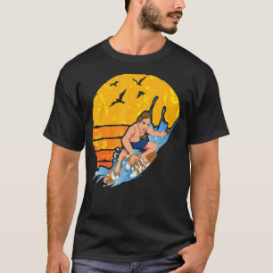 Ocean Surfer Vågar Vatten sport Surfing Retro Surf T Shirt