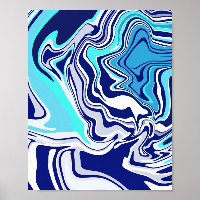 Ocean Swirls - ett dynamiskt Abstrakt-flöde Poster (Framsidan)