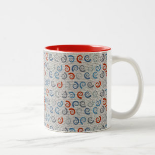 Ocean Swirls Linen Titta Två-Tonad Mugg