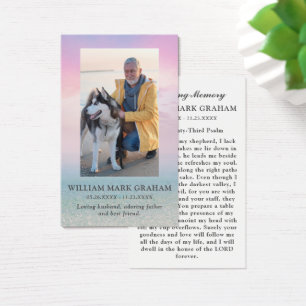 Ocean Sympathy Funeral Memorial Photo Prayer Cards Visitkort