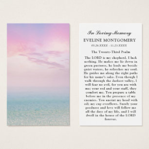 Ocean Sympathy Funeral Memorial Prayer Cards Visitkort