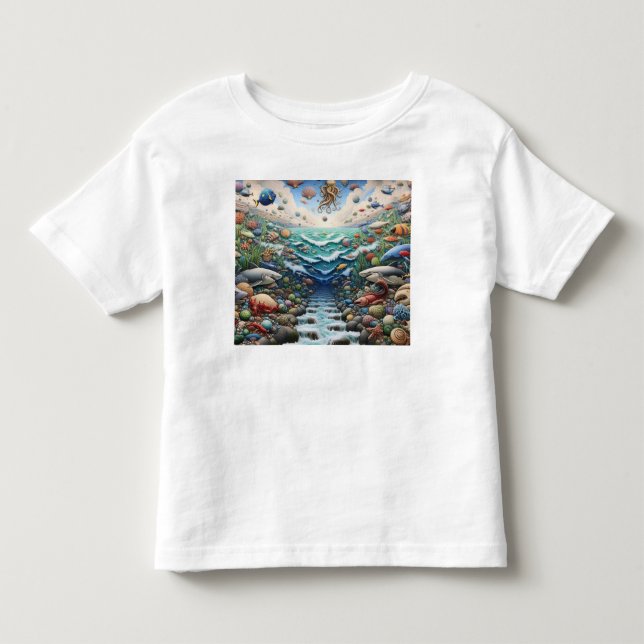 Ocean Symphony: A Vibrant Underwater World" T Shirt (Framsida)