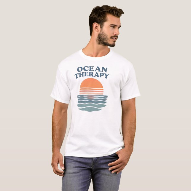Ocean Terapi Tröja | Solnedgångsvågor Beach Lover  (Hel framsida)