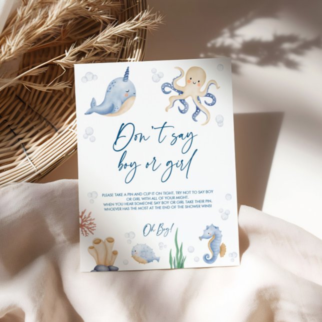 Ocean Theme Baby Shower Games Sign Poster (Skapare uppladdad)