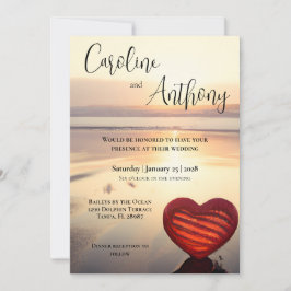 Ocean Theme Beach Wedding Inbjudningar