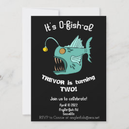 Ocean Theme Boys Birthday Anglerfish O-fish-al Inv Inbjudningar