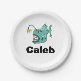 Ocean Theme Boys Birthday Anglerfish Papper Plate