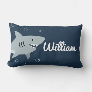 Ocean Theme Boys Room Decor, Cute Little Shark. Lumbarkudde