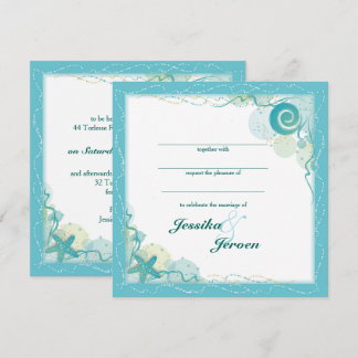 Ocean Theme Wedding invitation Inbjudningar