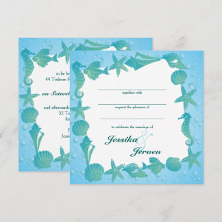 Ocean Theme Wedding invitation Inbjudningar