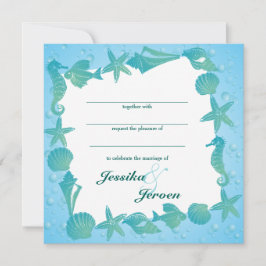 Ocean Theme Wedding invitation Inbjudningar