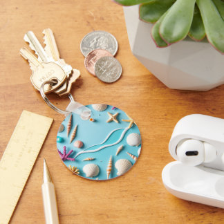 Ocean-Themed Keychain – Sea Life Design with Shell Nyckelring