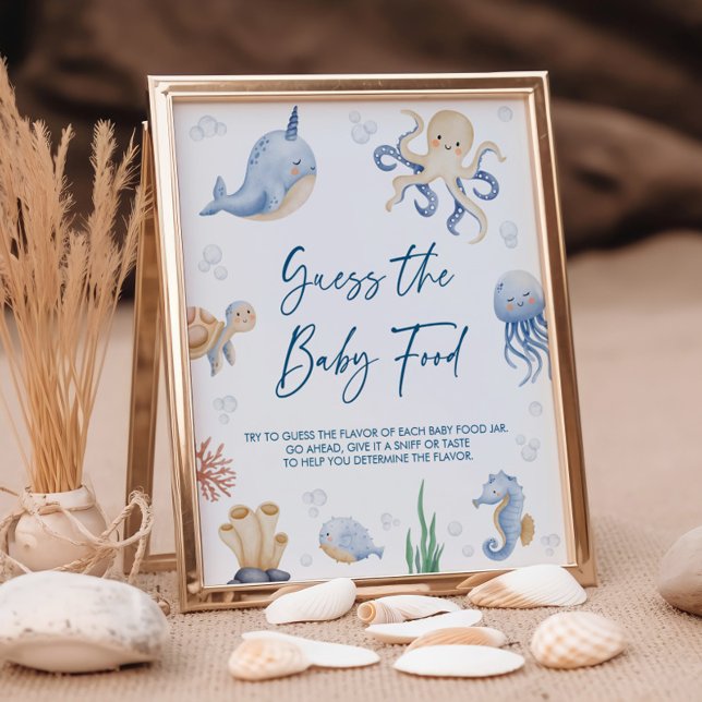 Ocean Themme Baby Shower gissar matmärket Baby Poster (Skapare uppladdad)