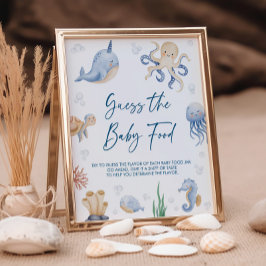 Ocean Themme Baby Shower gissar matmärket Baby Poster