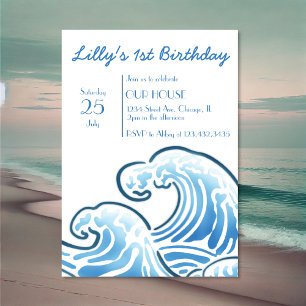 Ocean ThMeed Birthday-inbjudan Inbjudningar
