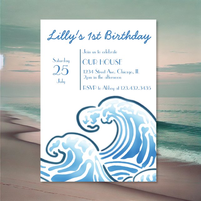 Ocean ThMeed Birthday-inbjudan Inbjudningar (Skapare uppladdad)