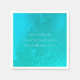 Ocean Tiffany Aqua Metallic Beach Wedding Möhippa Pappersservett